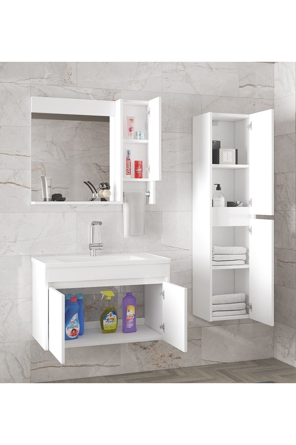 Estella-oa%20Beyaz%20(80%2035)%20115%20Cm%20Ayna%20Dolaplı%20Boy%20Dolaplı%20Lavabolu%20Mdf%20Banyo%20Dolabı%20Seti*hazır%20Kurulu