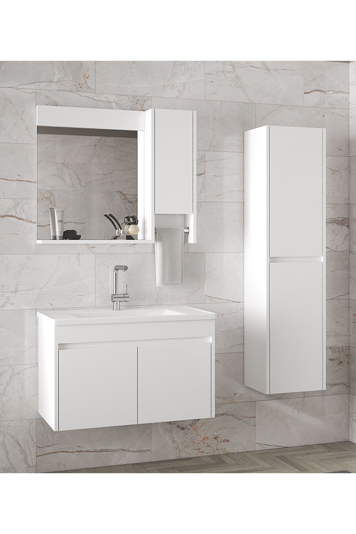 Estella-oa%20Beyaz%20(65%2035)%20100%20Cm%20Ayna%20Dolaplı%20Boy%20Dolaplı%20Lavabolu%20Mdf%20Banyo%20Dolabı%20Seti*hazır%20Kurulu