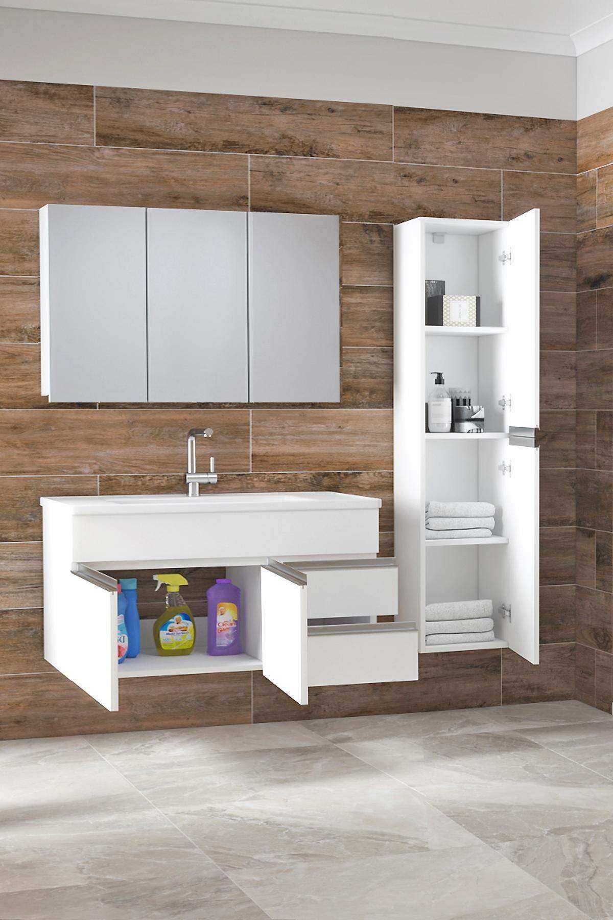 Esen%20Beyaz%20(100%2035)%20135%20Cm%20Ayna%20Dolaplı%20Boy%20Dolaplı%20Lavabolu%20Mdf%20Banyo%20Dolabı%20Seti**hazır%20Kurulu**