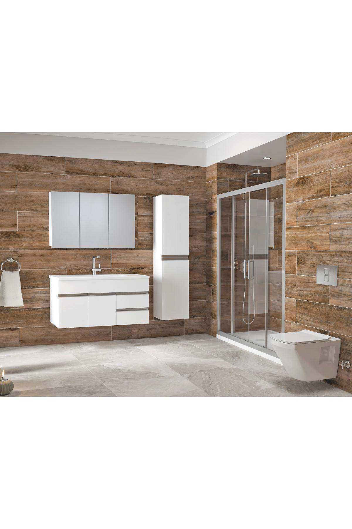 Esen%20Beyaz%20(100%2035)%20135%20Cm%20Ayna%20Dolaplı%20Boy%20Dolaplı%20Lavabolu%20Mdf%20Banyo%20Dolabı%20Seti**hazır%20Kurulu**