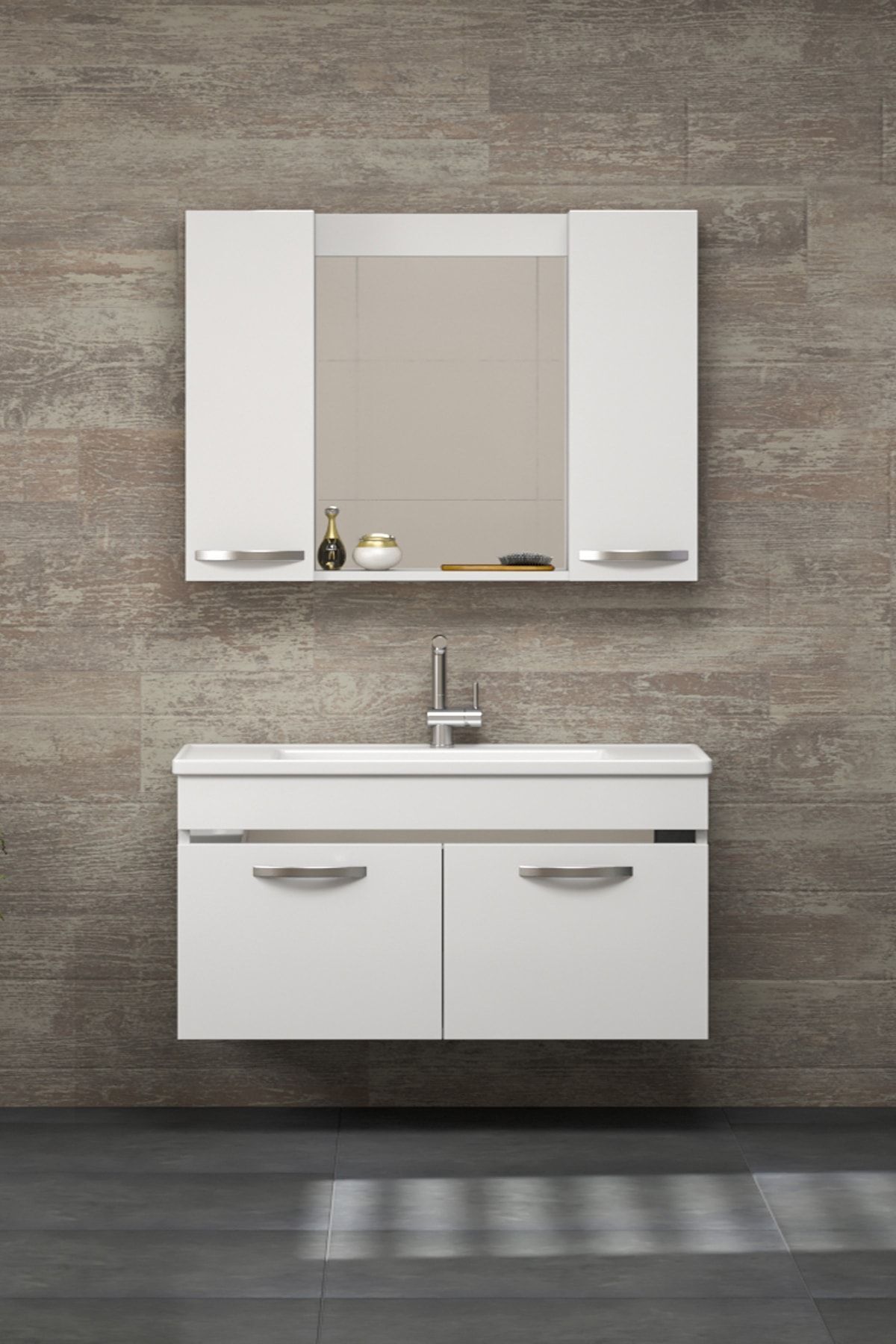 Safir%20Beyaz%20100%20Cm%20Seramik%20Lavabolu%20Mdf%20Banyo%20Dolabı%20Seti**hazır%20Kurulu**