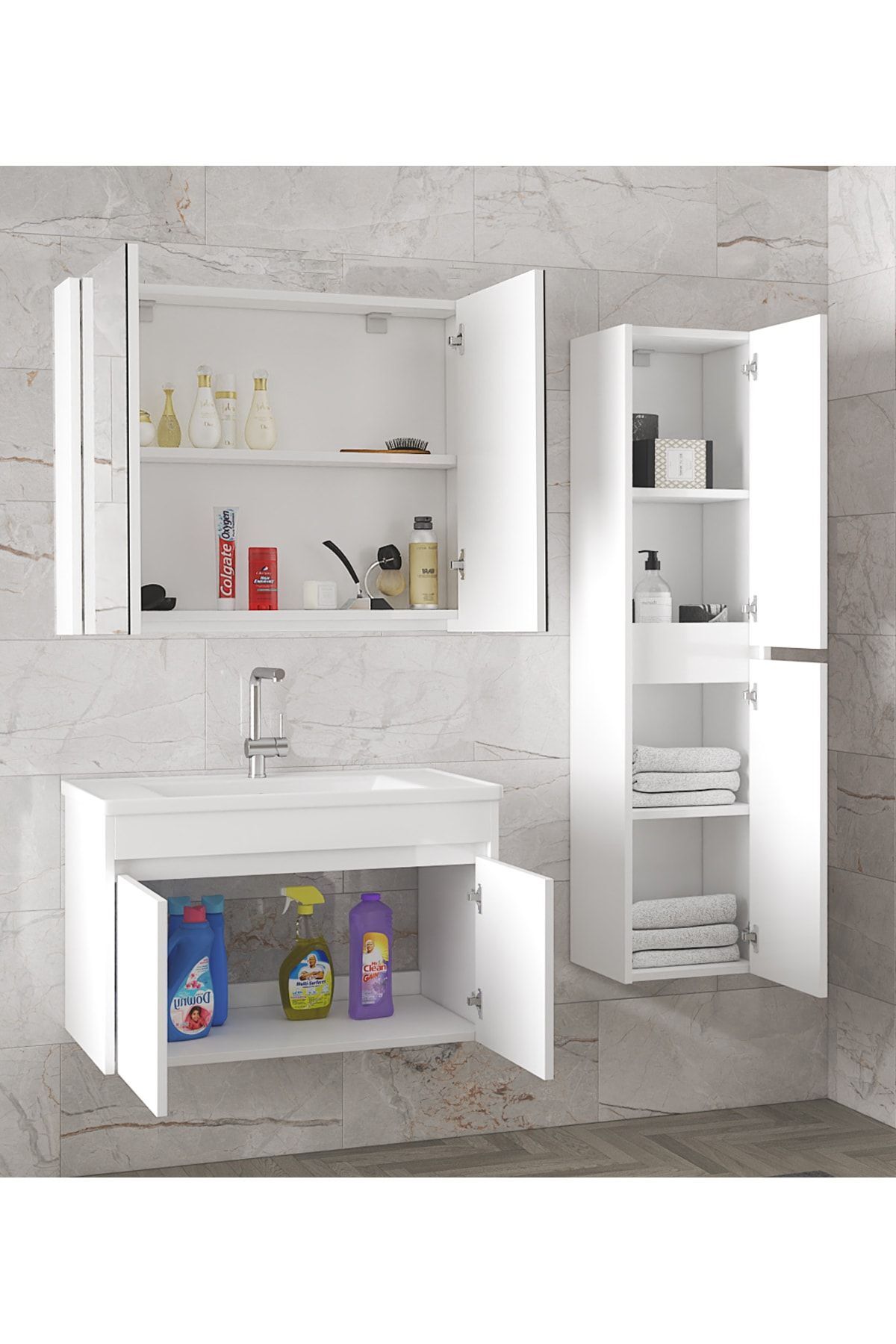 Estella-ea%20Beyaz%20(65%2035)%20100%20Cm%20Ayna%20Dolaplı%20Boy%20Dolaplı%20Lavabolu%20Mdf%20Banyo%20Dolabı%20Seti*hazır%20Kurulu