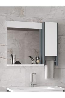 Okyanus 80 cm-MDF Banyo aynası, havluluklu ayna, Çok Amaçlı Aynalı Banyo Dolabı, Raflı ayna